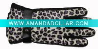 ladies' skiing glove /leopard