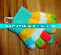 Knitting multicolor microfiber children warm gloves