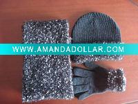 fashion gloves, hats&scarves 3 sets