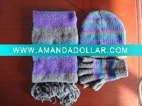 Wholesale fashion gloves, hats&scarves 3 sets