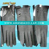 Wholesale fashion black wool glove(latest style)