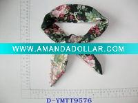 Wholesale Dignity cony ears hair bandana with peony print