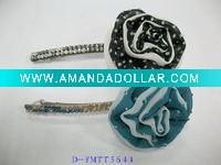 Wholesale Fashion Rose Satin Barrette with Acrylic