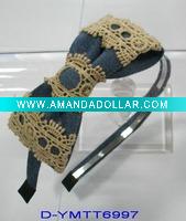 Wholesale Jean hair band with lace