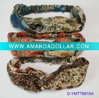 Wholesale Fashion hair wrap in Cotton Ethical Amoeba Print Fabric