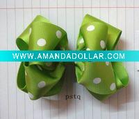 Wholesale hair bows,white dot pattern hair bows,fashion hair accessories,girls' accessories