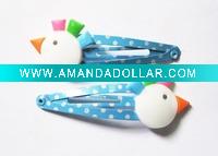 Cheap pvc baby hair clip with blue color