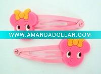 Wholesale Cheap pvc baby hair clip with pink color