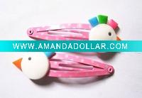 Cheap pvc baby hair clip with pink color