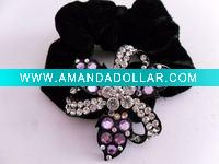 Rhinestone floral Ponytail Holders