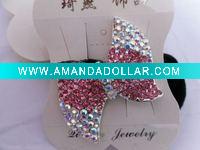 Rhinestone Floral Ponytail Holders