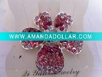 Rhinestone Floral Ponytail Holders