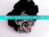 Rhinestone floral Ponytail Holders