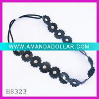 Wholesale Fashion magic pu flower elastic band
