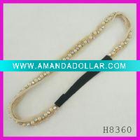 Wholesale Fashion pearl & rhinestone elastic band
