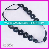 Wholesale Fashion magic pu flower elastic band