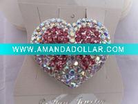 Rhinestone Heart Ponytail Holders