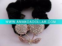 Rhinestone cherry Ponytail Holders
