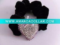 Rhinestone floral Ponytail Holders