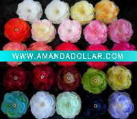 Wholesale 3" Jeweled peony flower,Silk peony flower head, peony hair flower