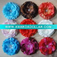 Wholesale Jeweled Center Handmade Fabric Flowers