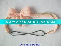 Wholesale Fashion elastic hair wrap with metal chain and chiffon