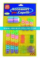Wholesale 60pc elastic Hair Band & 8pc Hair claw- G0889