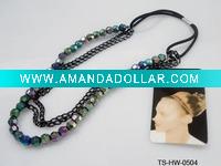 Wholesale HOT SELLING WOMAN'S ELASTIC BEADED HEADBANDS IN MULTICOLOR