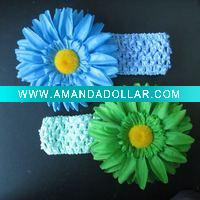 Wholesale Daisy flower 1.5'' crochet headbands with Daisy flower YL01009