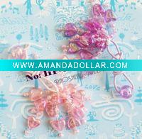 Wholesale plastic MOT heart ponytail holder/fashion ponytail ornament