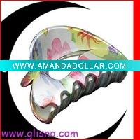 Heart shape colorful pattern hair claw