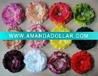 Wholesale Jeweled Center Handmade Fabric Flower