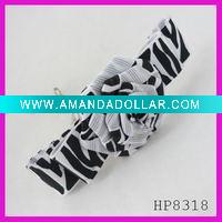 Wholesale Fashion zebra grosgrain flower hair clip