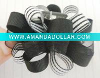 Wholesale Animal print boutique hair claw clip flower for hair accessories bowsHBR-137
