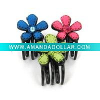 Wholesale Leather Flower Hair Claw S3
