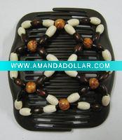 Wholesale Fashion wooden beads magic hair comb