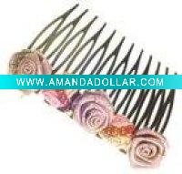 Flower hair comb