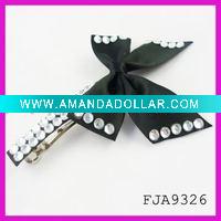 Wholesale Fashion fabric & rhinestone butterfly hair clip