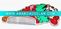 Wholesale acrylic makeup comb with diamond