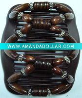Wholesale Fashion wooden beads magic hair comb