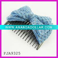 Wholesale Fashion fabric charm bow hair comb