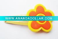 Wholesale Girl's hair clip with pvc flower accessory