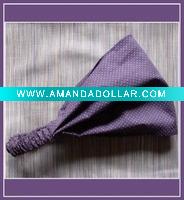 Wholesale Violet dots design cotton elastic hair tie