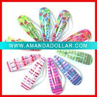Flower printing hair clip