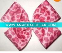 PINK LEOPARD HAIR BOW SKS-05036