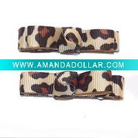 Boutique Leopard Hair Clip Bow Pair SKS-05005