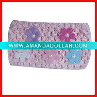 Crochet headband with flower