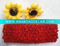 Wholesale 1.5" crochet headbands with 4" daisy flower/knitted headband/hair accessory HYL06939