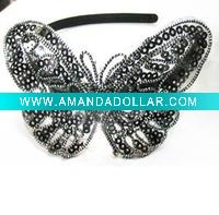 Wholesale Big fabric butterfly headband