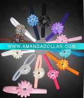 Wholesale 2" Mini Daisy Skinny Headbands, small daisy nylon headbands, baby stretchy headbands JYH00154